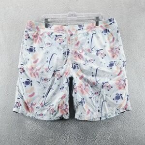 Vilebrequin Swim Trunks Mens XL White 7" Board Short Unlined Aztec Drawstring